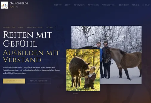 Website-Projekt: Gangpferde Jovin
